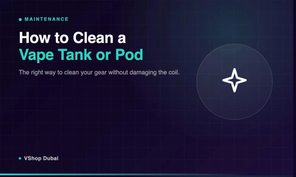 Cleaning a vape tank or pod banner illustration