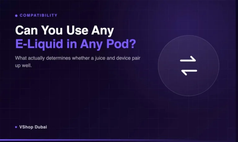 E-liquid and pod compatibility banner