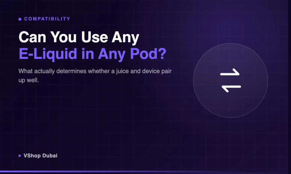 E-liquid and pod compatibility banner