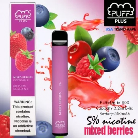 Puff plus mixed berries disposable vape