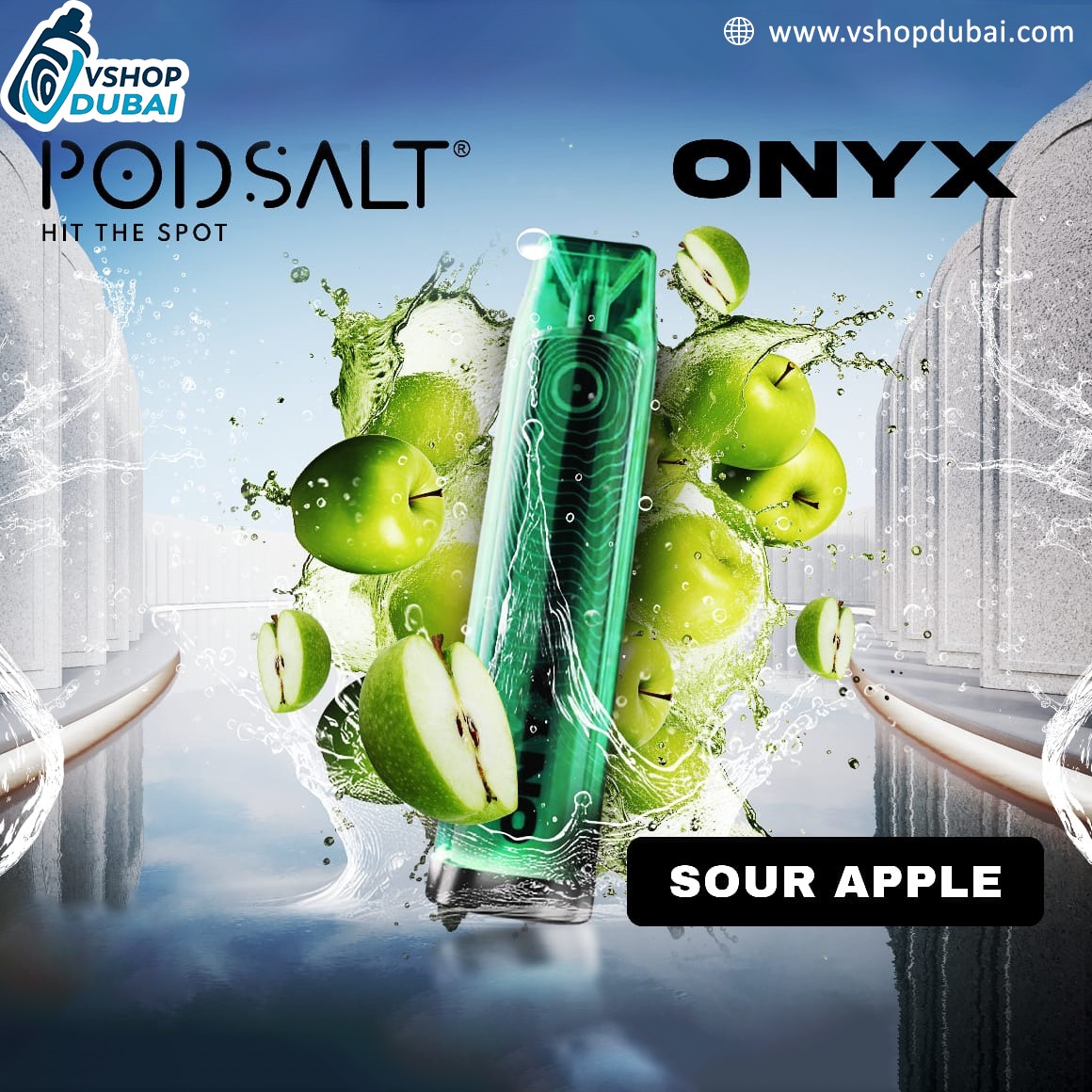POD SALT ONYX 4000 PUFFS sour apple