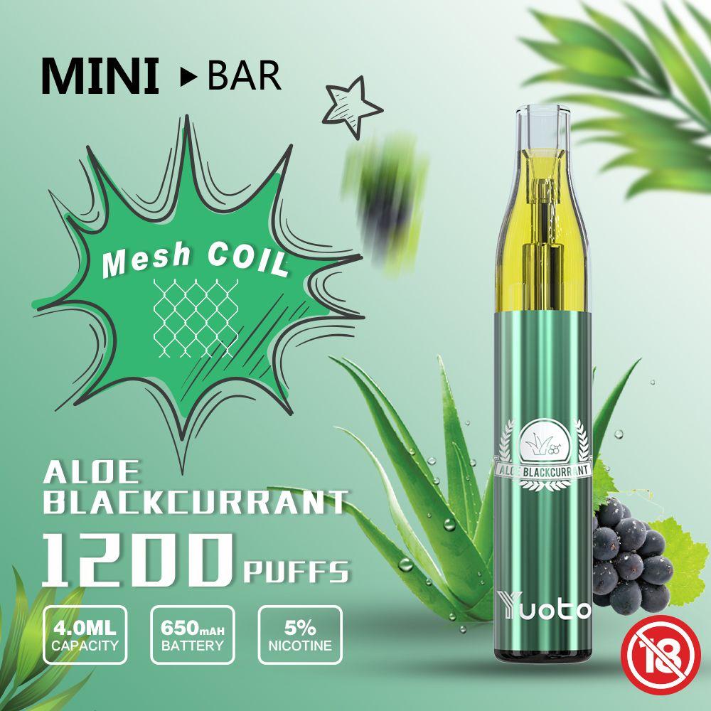 yuoto mini bar Aloe blackcurrant disposable vape 1pcs 30 dhm