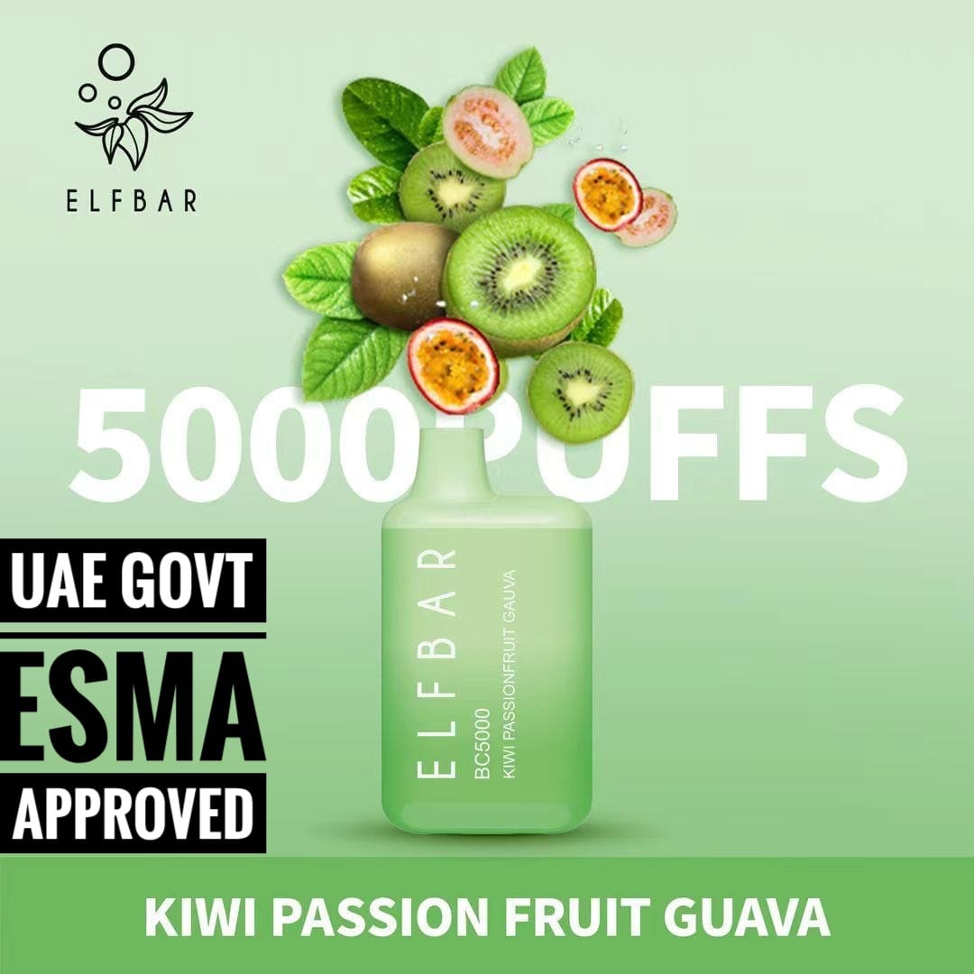 Nicotine strength options Elfbar Vapes kiwi passion fruit