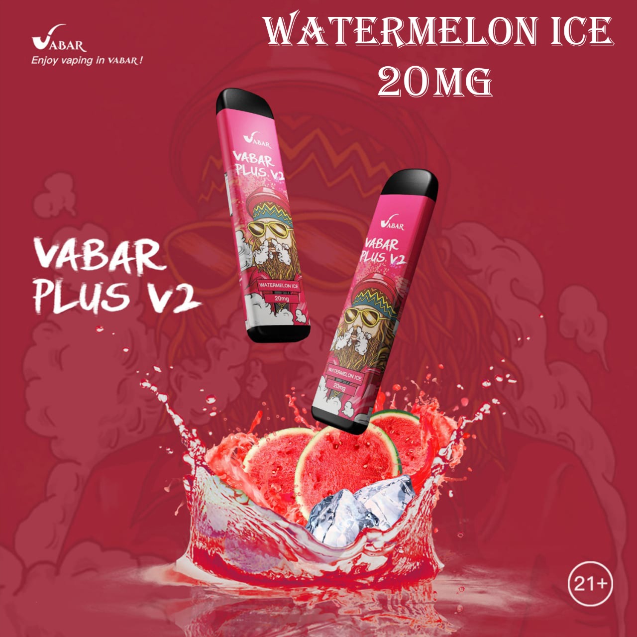 VABAR plus v2 watermelon ice disposable vape