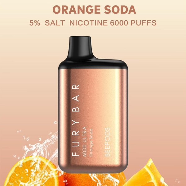 FURY BAR 6000 PUFFS DISPOSABLE orange soda