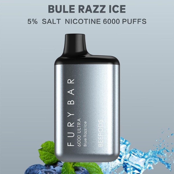 FURY BAR 6000 PUFFS DISPOSABLE blue Razz ice