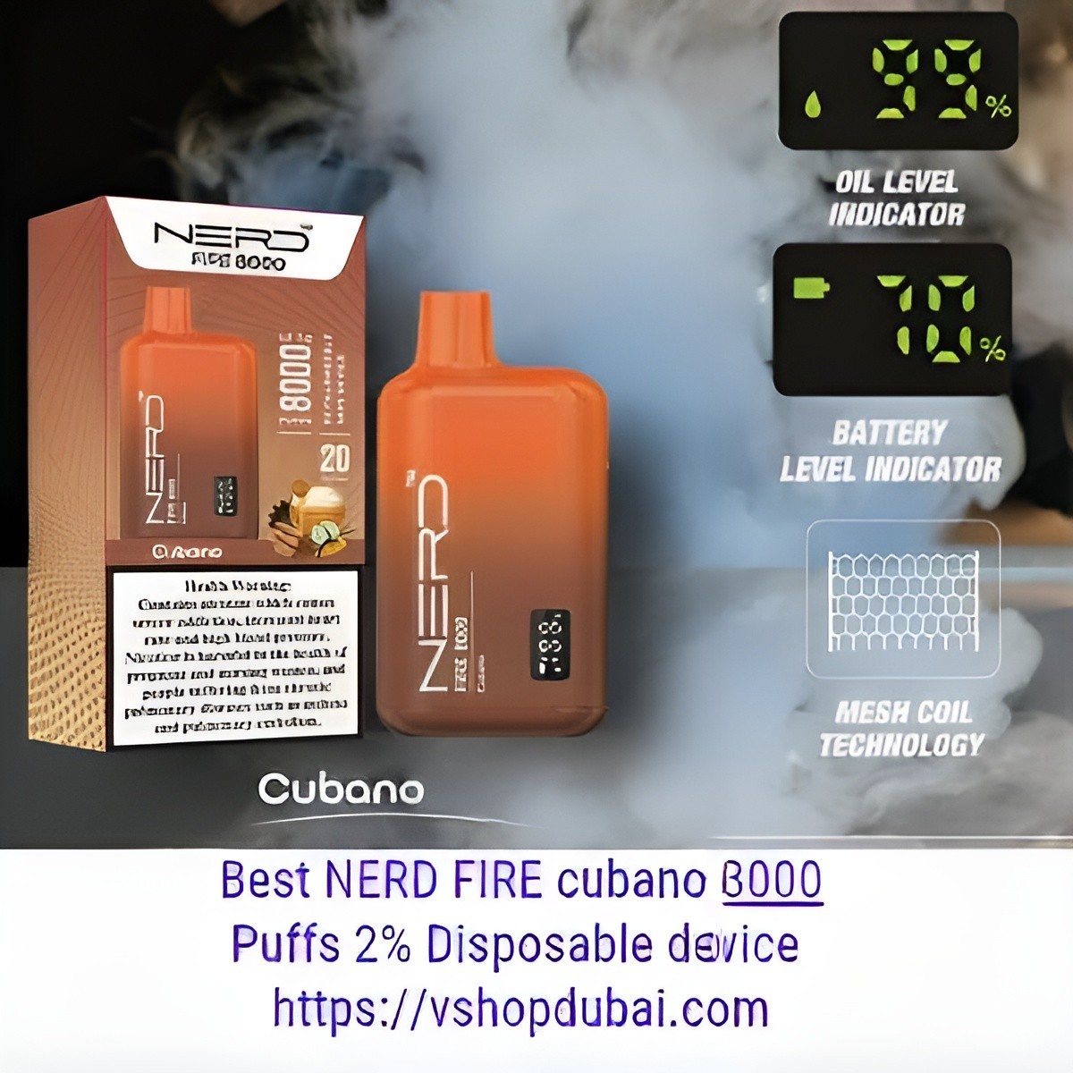 NERD FIRE 8000 Puffs Disposable cubano