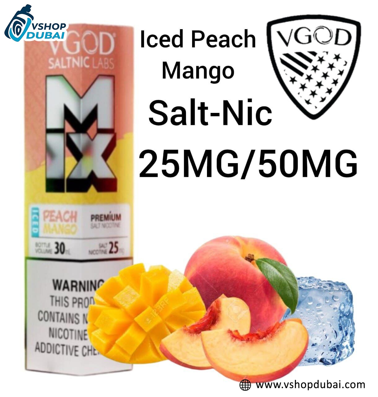 Vgod Iced MIX Saltnic mango Peach