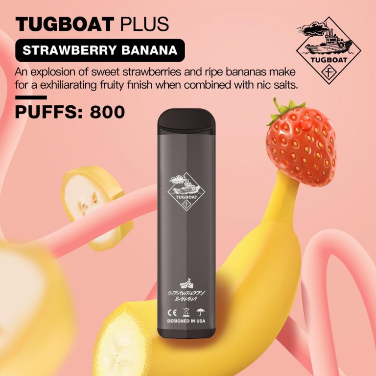 Tugboat plus strawberry banana 800 puffs disposable vape