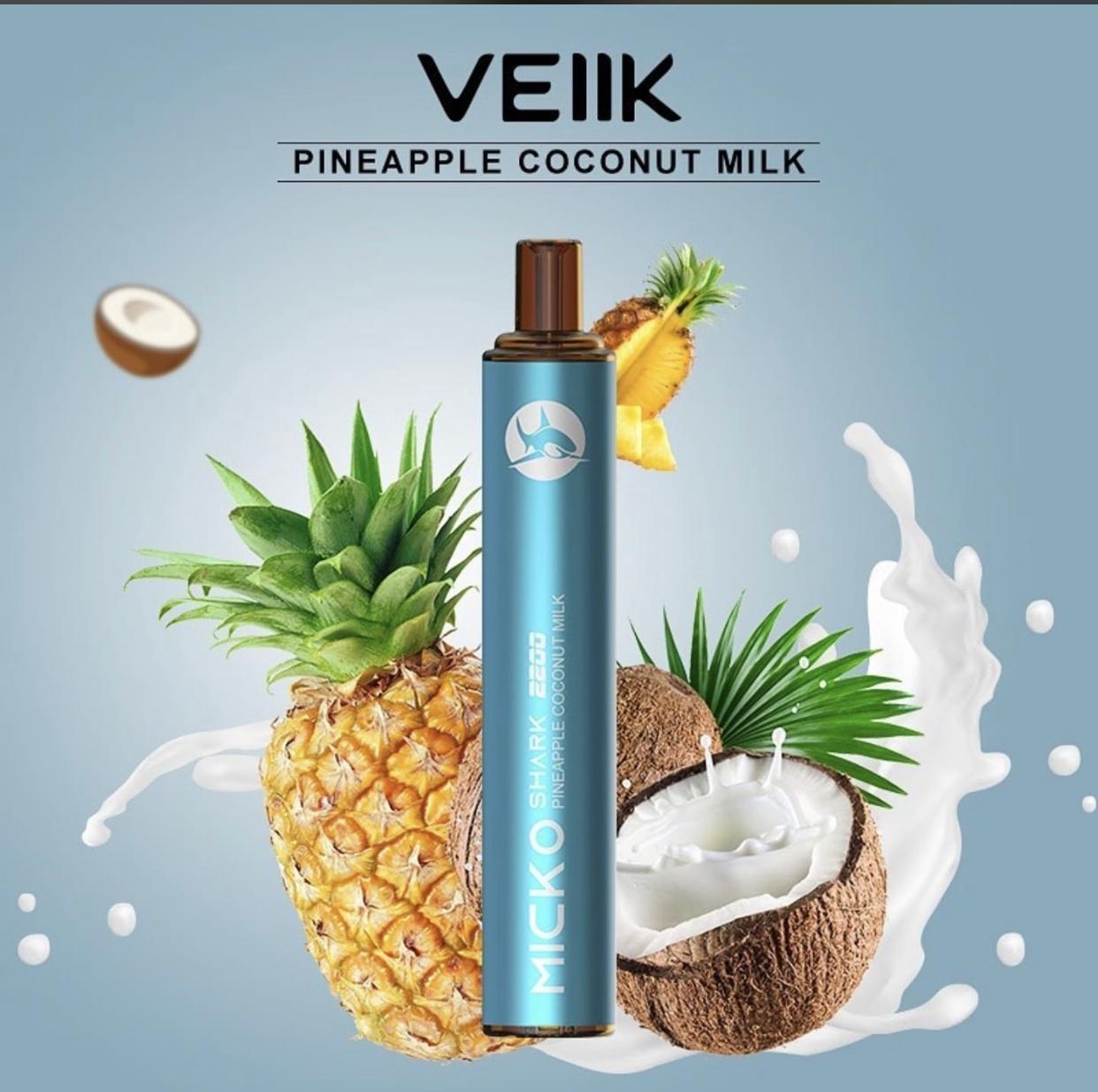 veiik micko mega pineapple coconut milk disposable vape 1pcs 27 dhm
