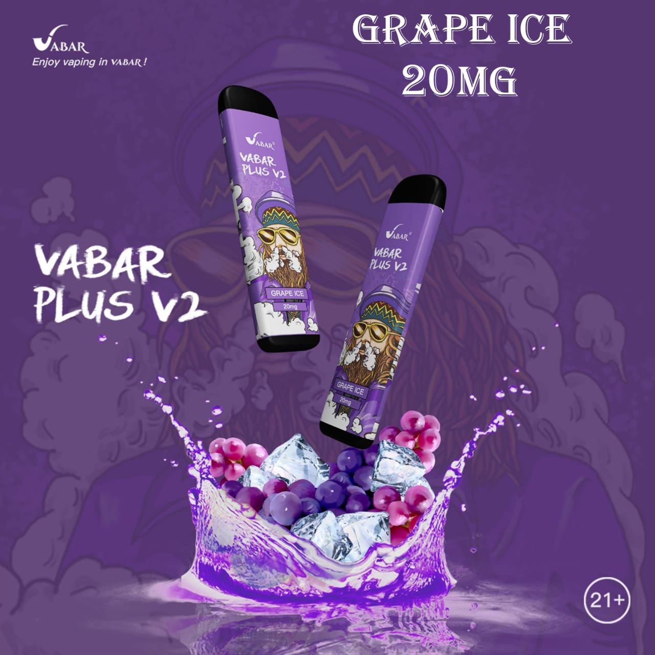 VABAR plus v2 grape ice disposable vape