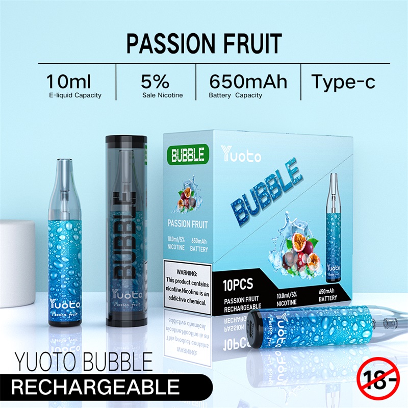 yuoto Bubble passion fruit disposable vape 1pcs 31 dhm