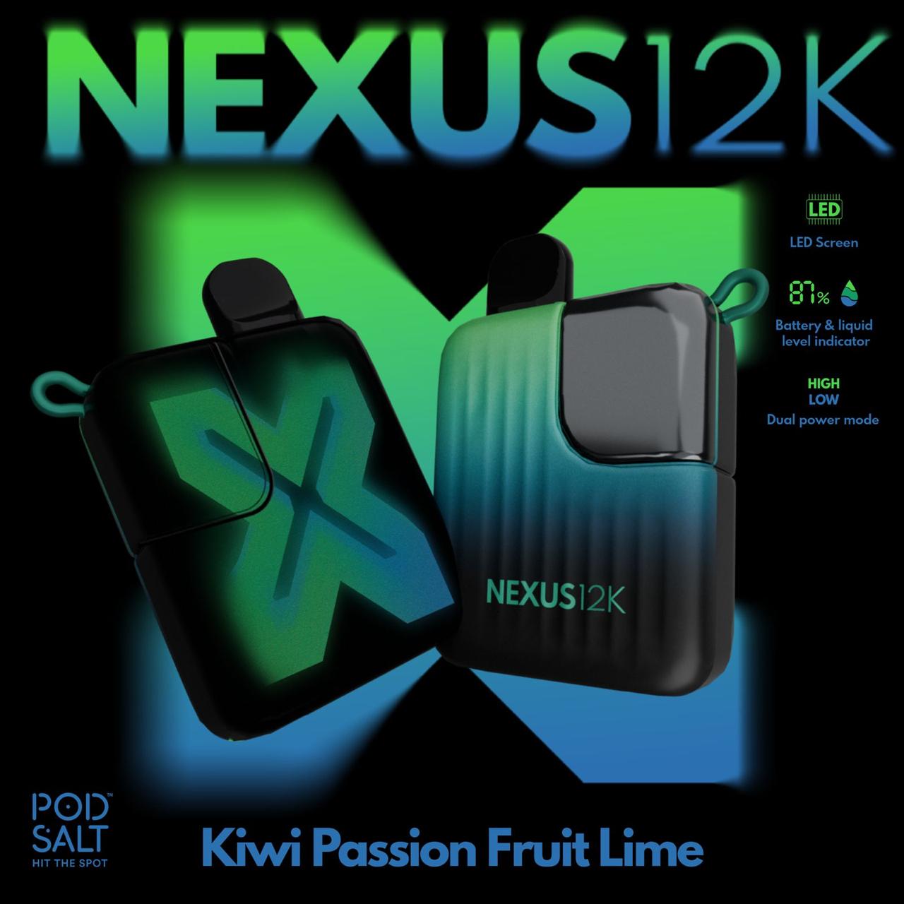 POD SALT NEXUS 12000 PUFFS kiwi passion fruit lime