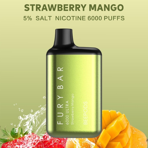 FURY BAR 6000 PUFFS DISPOSABLE strawberry mango