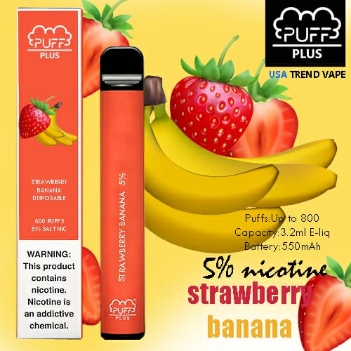 Puff plus strawberry banana disposable vape