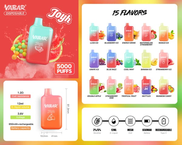 Vabar Joyh 5000 Disposable Puffs convenient Vape Solutions