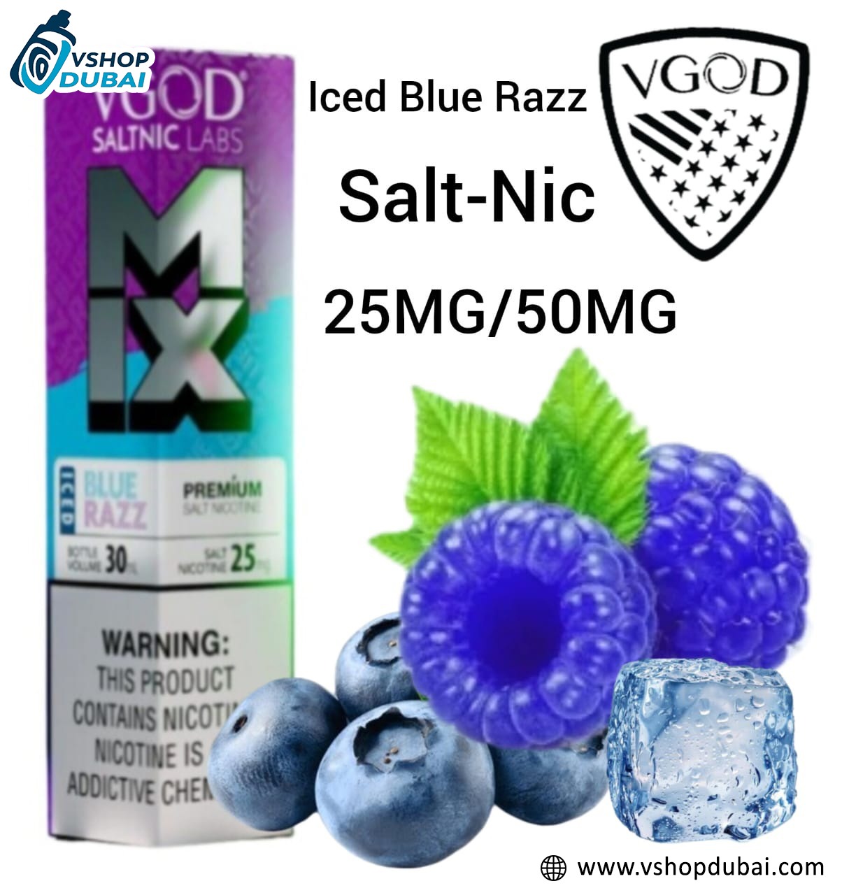 Vgod Iced MIX Saltnic Iced Blue RAZZ