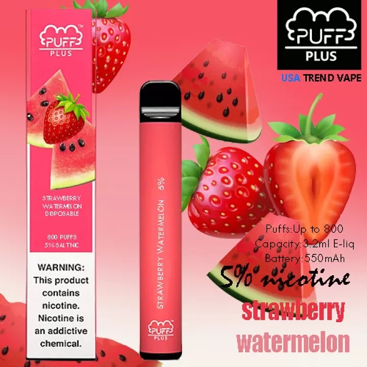 Puff plus strawberry watermelon disposable vape