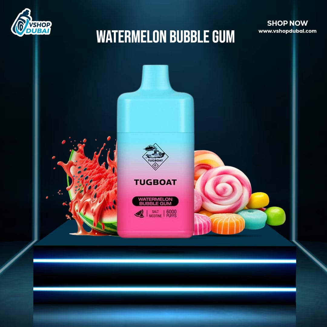 tugboat box watermelon bubble gum 6000 puffs