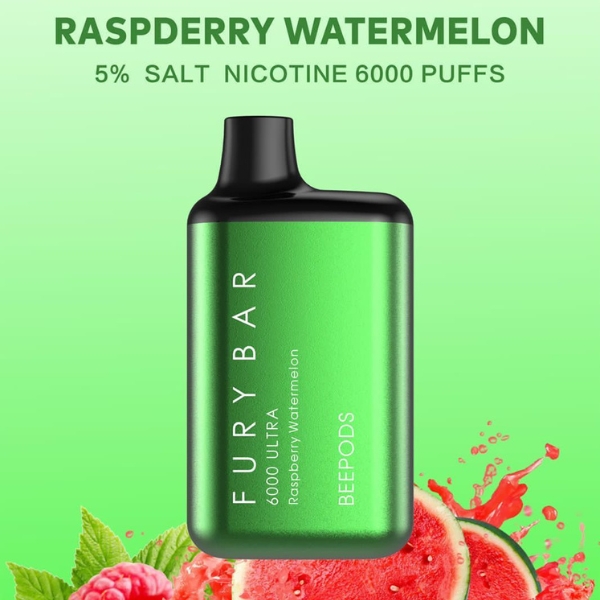 FURY BAR 6000 PUFFS DISPOSABLE raspberry watermelon