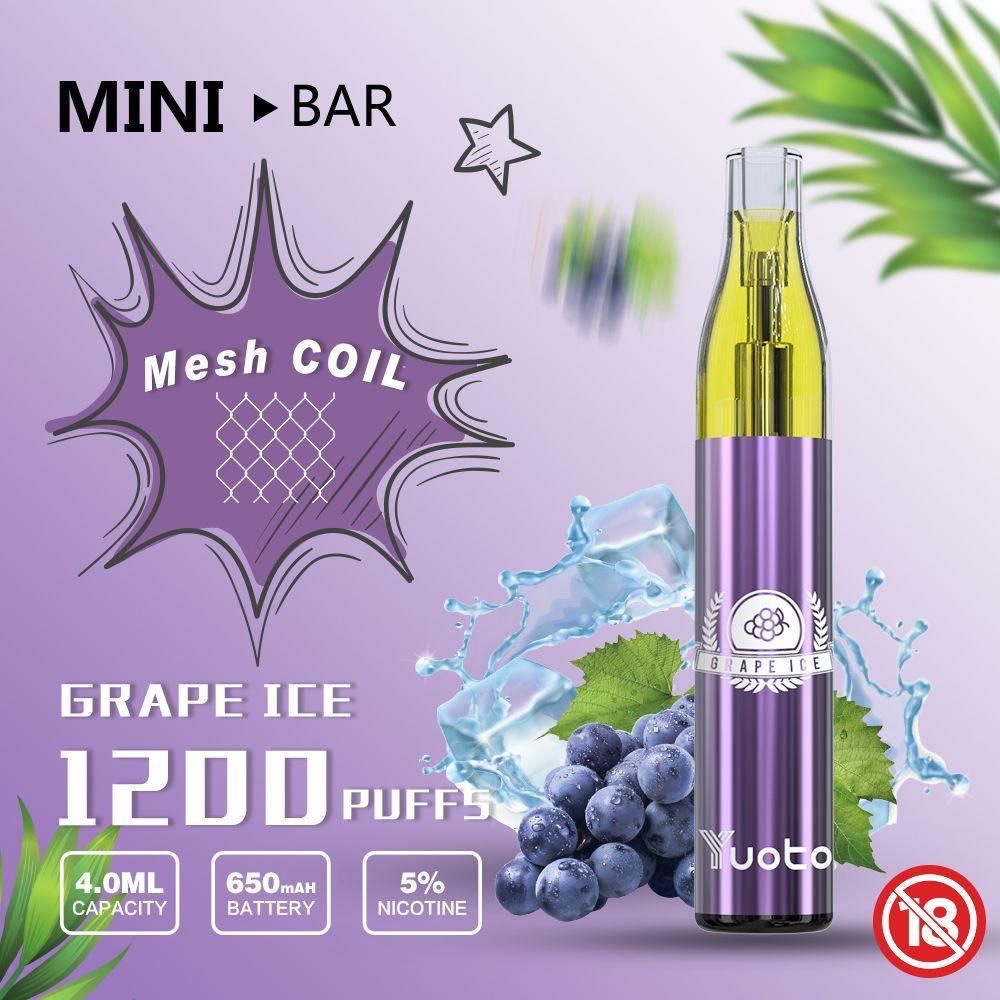 yuoto mini bar mesh coil grape ice disposable vape 1pcs 30 dhm