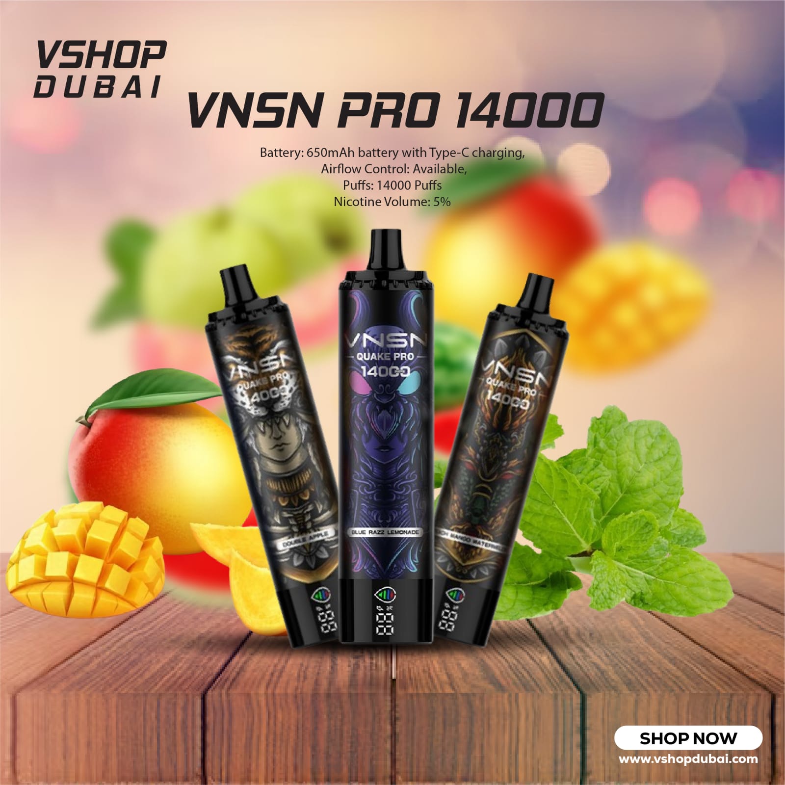 vnsn quake pro 14000 puffs
