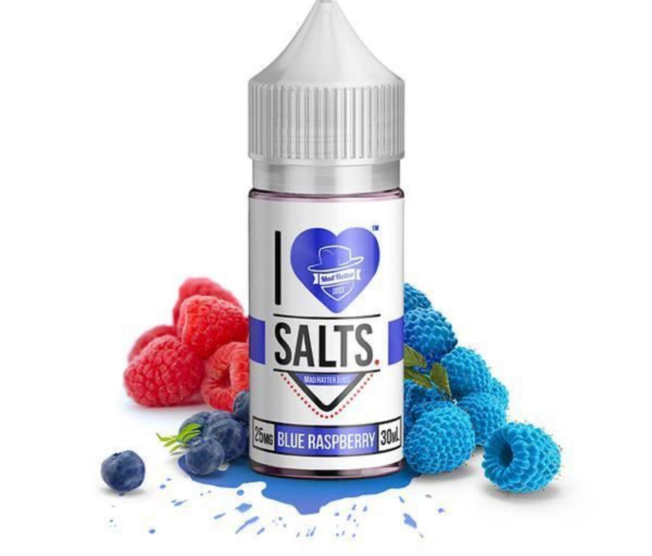 I Love salt by mad hatter blue raspberry salt nic 30ml