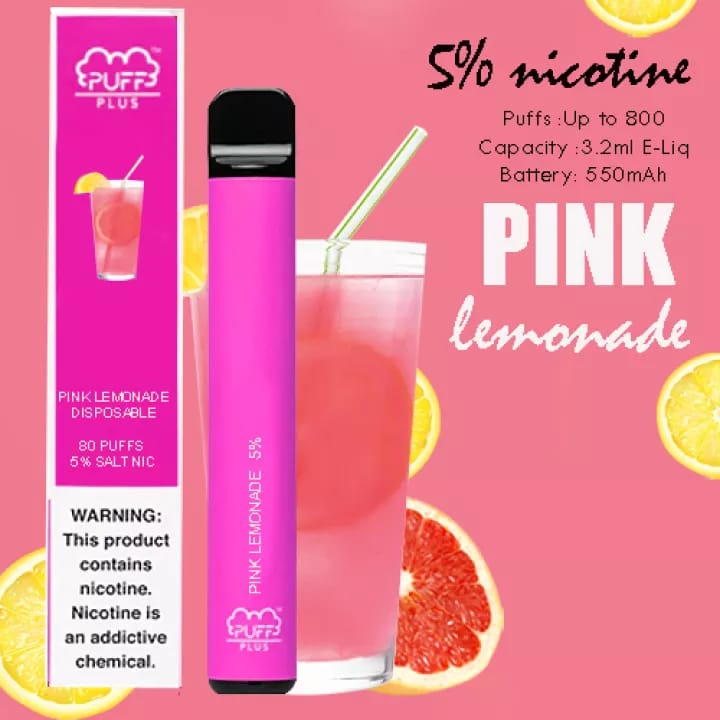 Puff plus pink lemonade disposable vape