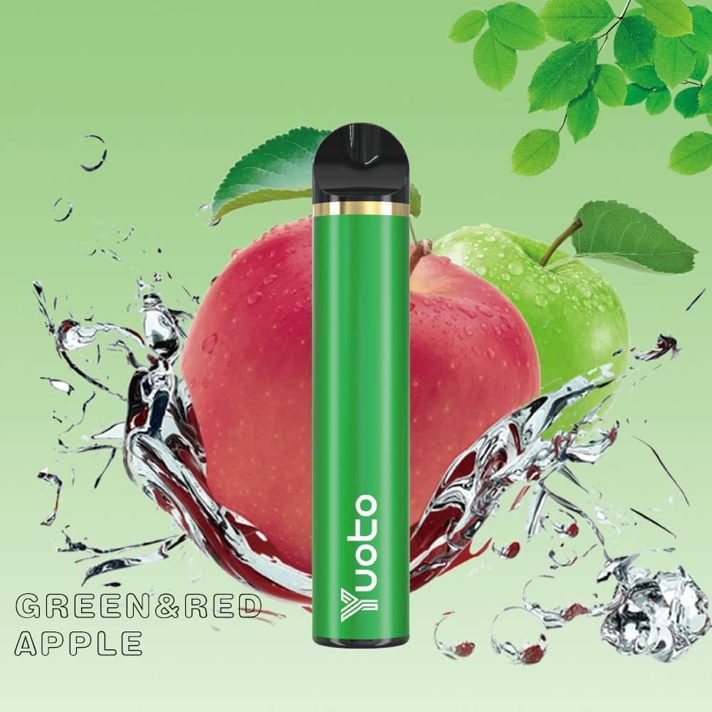 Yuoto green and red apple 1500 puffs disposable vape